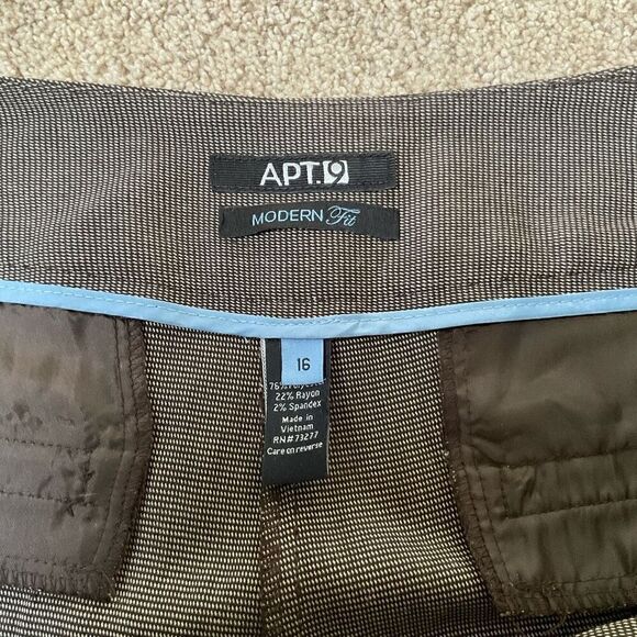 APT.9 Womens Modern Fit Flat Front Straight Leg Dress Pants Gray Size 16 - Picture 3 of 8